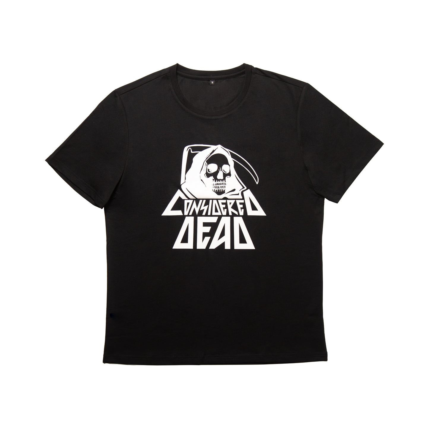 Considered Dead Eco Tee in black, made from sustainable plant-based Sorona fabric