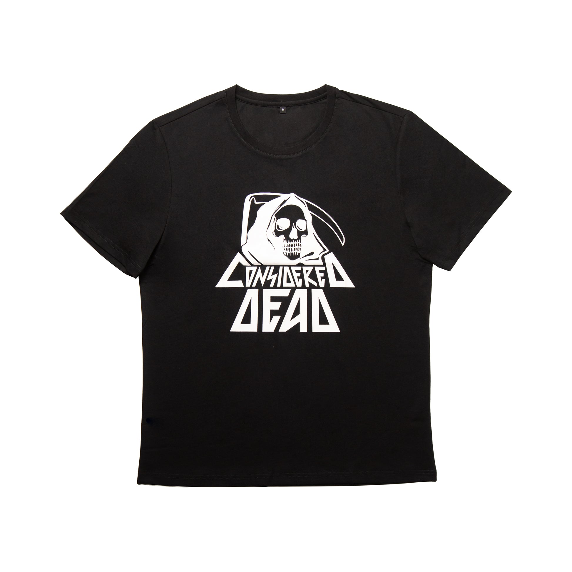 Considered Dead Eco Tee in black, made from sustainable plant-based Sorona fabric